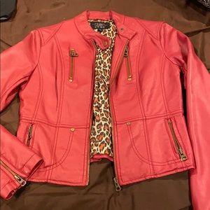 Red leather jacket